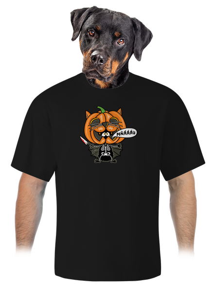 Halloweenská kočička unisex tričko oversized Black