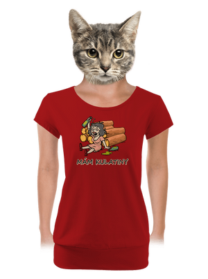 Mám kulatiny dámské tričko s lemem Red Mal