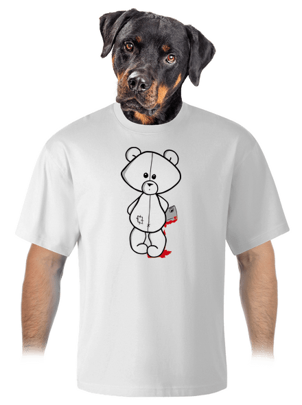 Méďa zabiják unisex tričko oversized White
