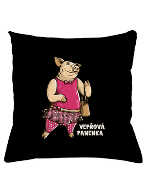 Vepřová panenka polštář Black
