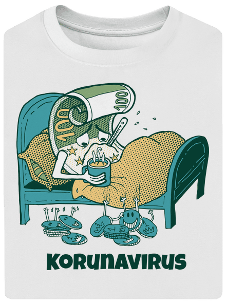Korunavirus v posteli unisex tričko oversized White