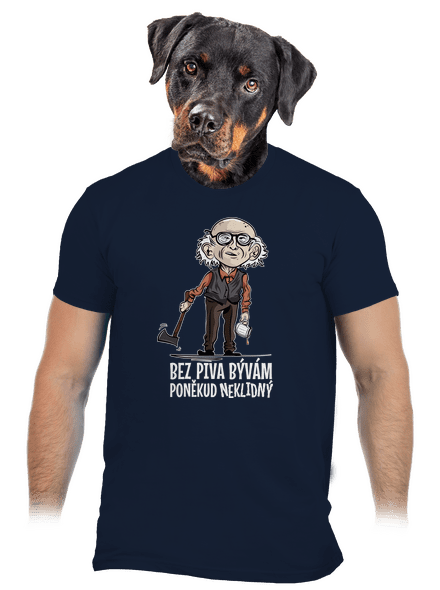 Neklidný bez piva pánské tričko Navy