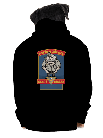 Starý mazák pánská mikina na zip Black