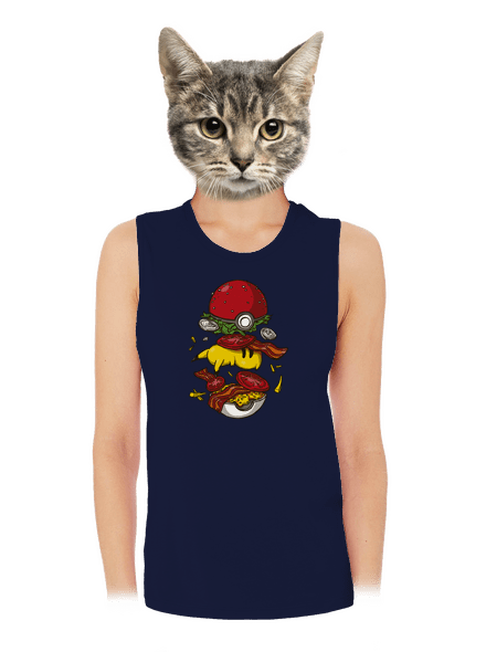 Pokémon burger dámské tílko volné Navy