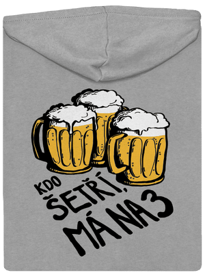 Kdo šetří, má na tři pánská mikina na zip Light Melange