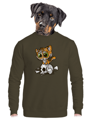 Tygřík unisex mikina bez kapuce Urban Khaki