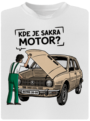 Kde je motor? pánské sportovní tričko White