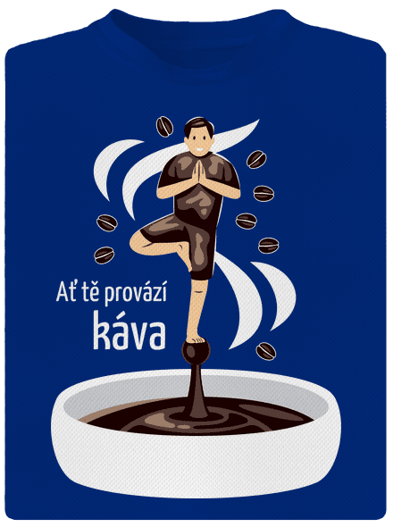Káva provází pánské sportovní tričko Royal Blue Mal