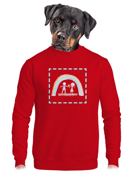 Dětské kresby - nahraj vlastní unisex mikina bez kapuce Red