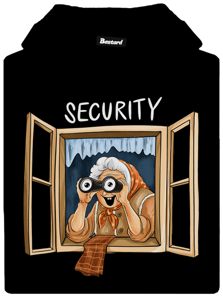 Security babička pánská mikina klokanka Black