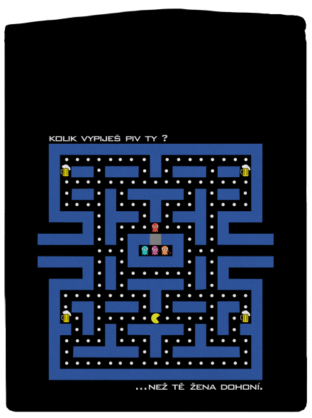 Pac-Man pivo pánská mikina na zip Black