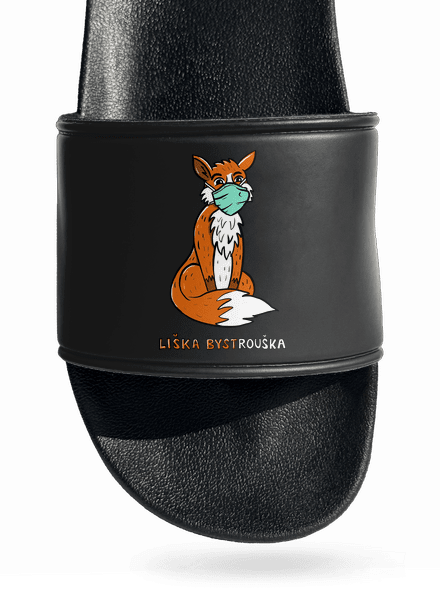 Liška Bystrouška pantofle Black