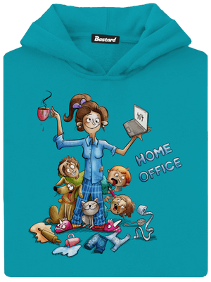 Maminčin home office dětská mikina klokanka Hawaiian Blue