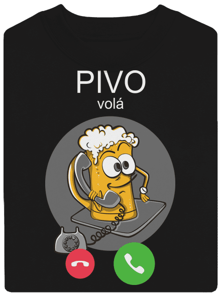 Pivo volá unisex mikina bez kapuce Black