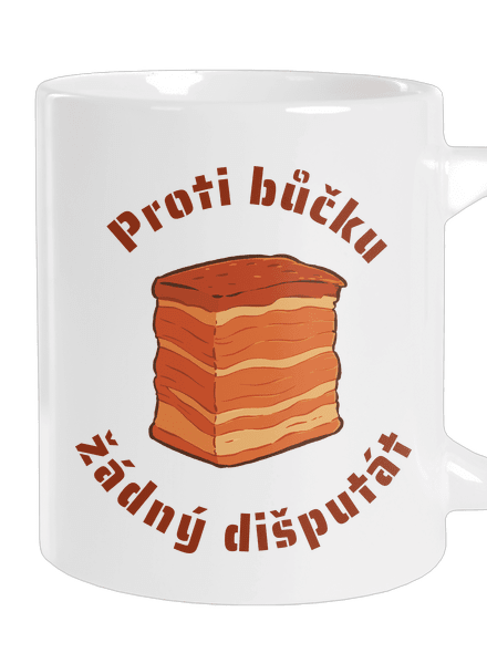 Proti bůčku žádný dišputát velký hrnek White