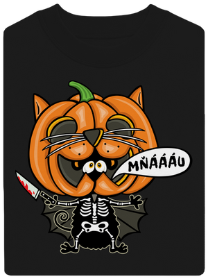 Halloweenská kočička unisex mikina bez kapuce Black