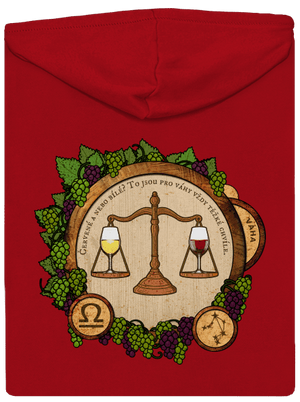 Vinný horoskop: Váha pánská mikina na zip Red