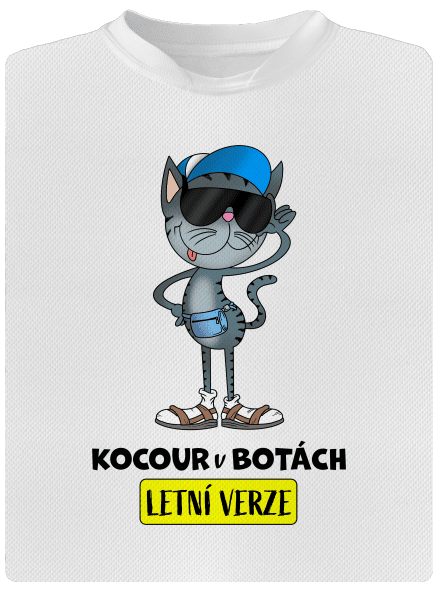 Kocour v botách dětské sportovní tričko White
