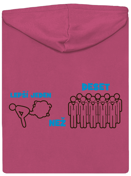 Jeden prd dámská mikina na zip Magenta