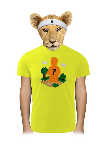 Lego postava z vlastní fotky dětské sportovní tričko Neon Yellow