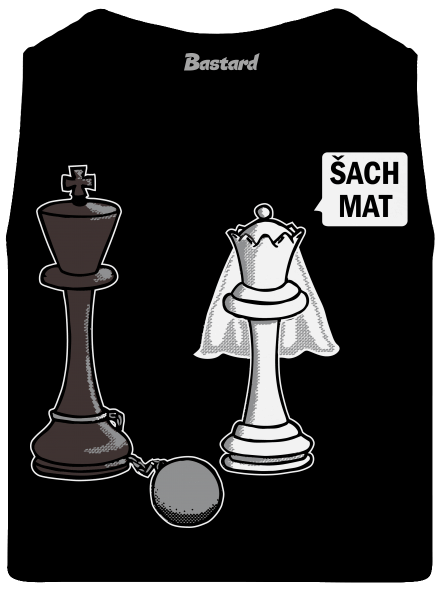 Šach mat pánské tílko Black