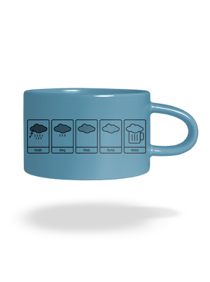 Předpověď počasí hrnek makronka Blue Macaron