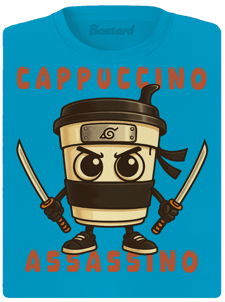 Cappuccino Assassino – Italian Brainrot dámské sportovní tričko Blue Atol
