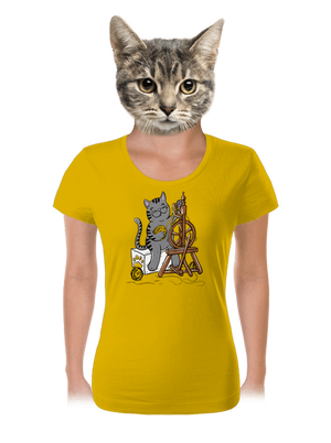 Kočka přede dámské tričko Yellow