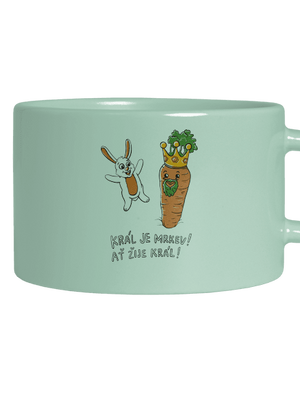 Král je mrkev, ať žije král hrnek makronka Mint Macaron