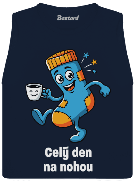 Na nohou dámské tílko volné Navy