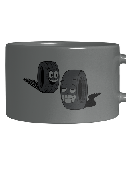 Pneumatiky hrnek makronka Grey Macaron