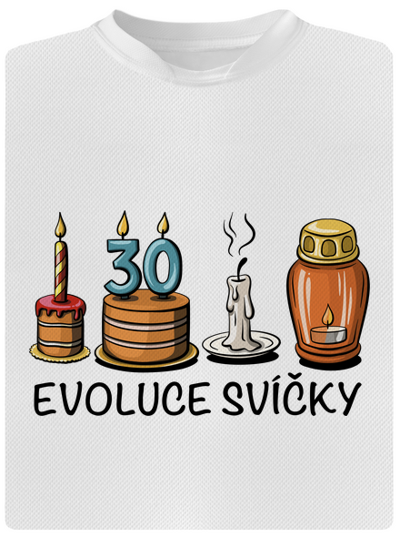 Evoluce svíčky dětské sportovní tričko White