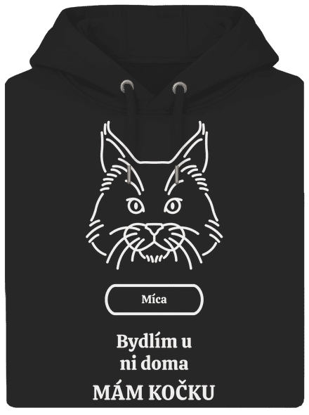 Nemůžu, mám kočku unisex mikina premium Dark Black