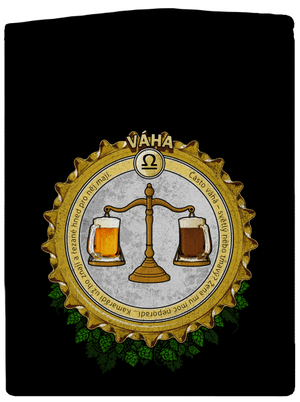 Pivní horoskop: Váha pánská mikina na zip Black