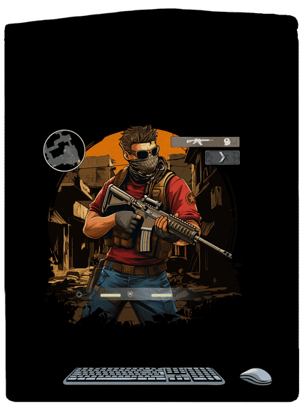 B17: Counter Strike pánská mikina na zip Black