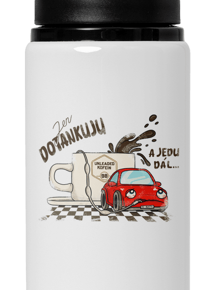 Dotankuju a jedu lahev na vodu White
