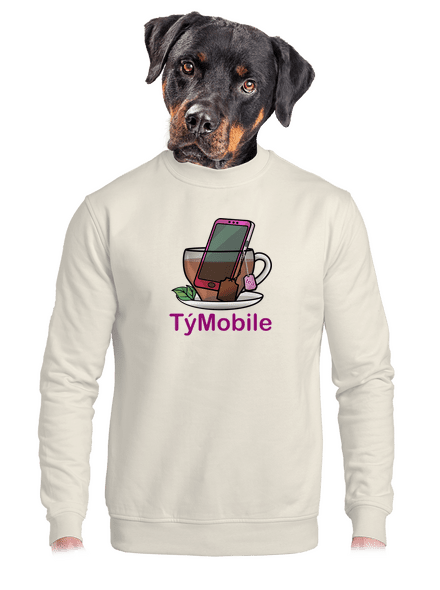 TýMobile unisex mikina bez kapuce Off White