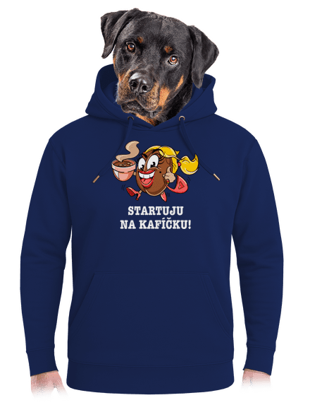 Startuju na kafíčku unisex mikina premium Navy