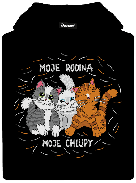 Moje rodina pánská mikina klokanka Black
