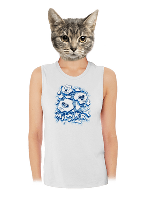 Ledové mimikry dámské tílko volné White