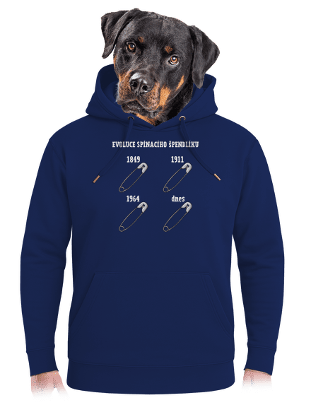 Evoluce spínacího špendlíku unisex mikina premium Navy