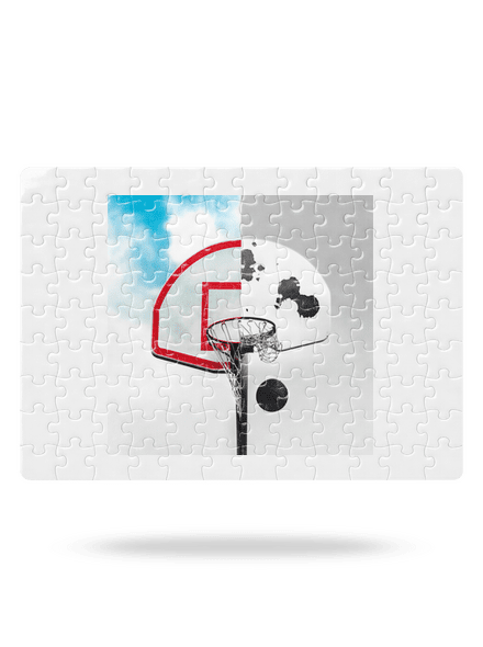 Basketbalový kontrast puzzle White
