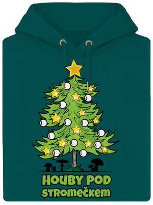 Houby pod stromečkem unisex mikina premium Emerald Green