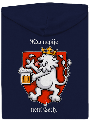 Kdo nepije, není Čech pánská mikina na zip Navy