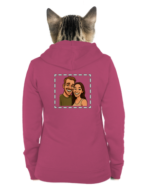 Karikatura z vlastní fotky dámská mikina na zip Magenta