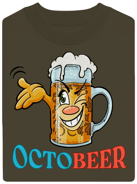 Octobeer unisex mikina bez kapuce Urban Khaki