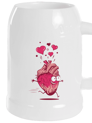 Zamilovaná srdíčka půllitr White