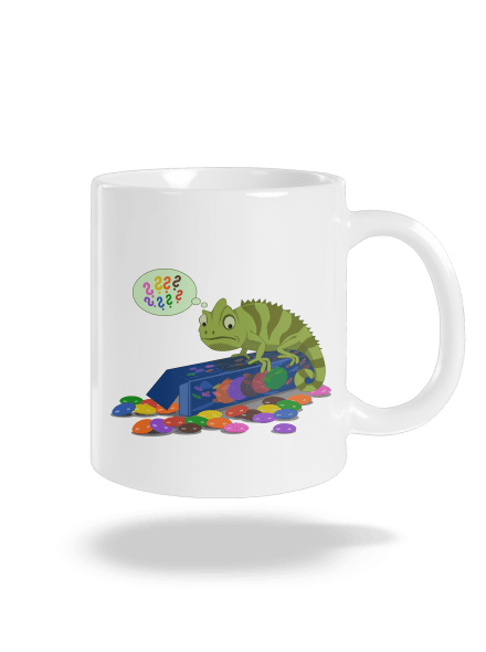 Zmatený chameleon klasický hrnek White
