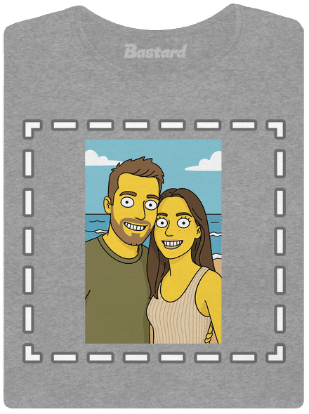 Simpsonovi z vlastní fotky dámské tričko Dark Gray Melange