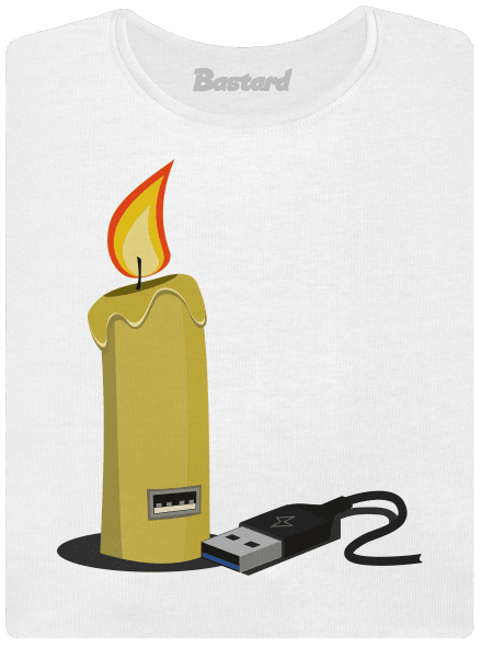 USB svíčka dámské tričko White